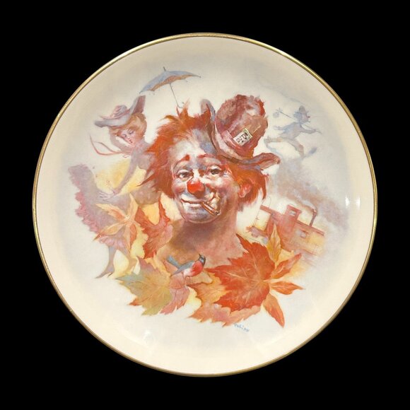 Set of 4 Vintage Julian Ritter Clown Plates, 1977 Whimsical Circus Art - Picture 8 of 12